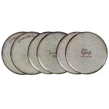 Imagem de Jogo de Pratos Porcelana Churrasco Rustic 28cm 6 Peças - Tramontina 96950/277