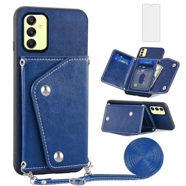 Imagem de Asuwish Capa de telefone para Samsung Galaxy A25 5G/A24 4G/M34/F34 capa carteira com protetor de tela de vidro temperado suporte para cartão de crédito alça transversal acessórios de celular de couro