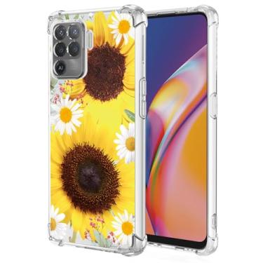 Imagem de Ueokeird Capa de telefone para Oppo A94 4G/Reno5 Lite/Oppo F19 Pro/Reno5 F CPH2203 capa para meninas mulheres, capa protetora fina à prova de choque com padrão floral flexível TPU para Oppo A94 4G