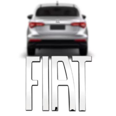 Imagem de Emblema Letreiro Fiat Porta Malas Cronos 2018 Acima Peça Cromada Tam. 