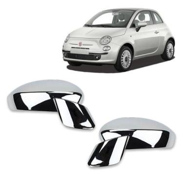 Imagem de Par Aplique Cromado para Capa Retrovisor Fiat 500 2009 a 2015 Linea 20