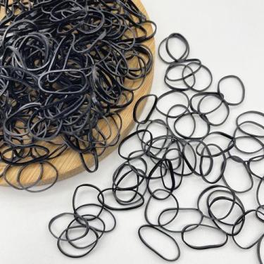 Imagem de Kit Pacote com 300 Elásticos Silicone Preto ou Branco de Cabelo Para P