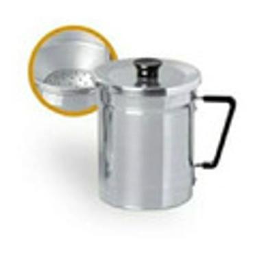 Imagem de coador de oleo de cozinha e fritura canecao e peneira em aluminio -  C