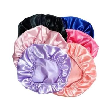 Imagem de Touca De Cetim P/ Cabelo Antifrizz Elástico Ajustável