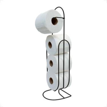 Imagem de Suporte Papel Higiênico Luxo - Preto - Valen Decor