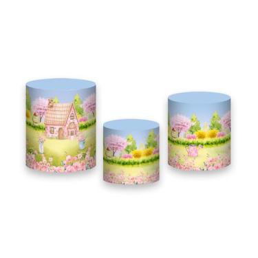 Imagem de Trio de Capas de Cilindro - Jardim Porta Flores Rosas 033 - Via Cores