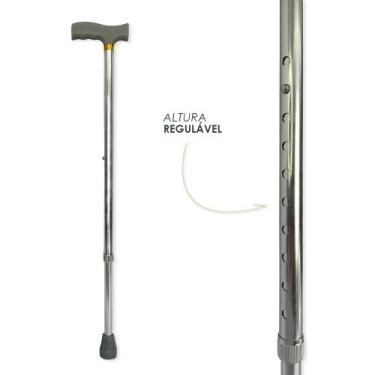 Imagem de Bengala Alumínio Altura Regulável Suporta até 100kg suporte para apoio