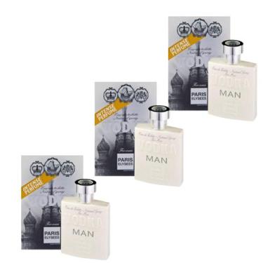 Imagem de Kit Com 3 Perfumes Vodka Man Paris Elysees 100Ml Eau