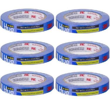 Imagem de Kit com 6 Fita Crepe Blue Tape Profissional 3M 18MM X 50M