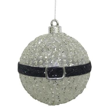 Imagem de Enfeite De Natal Bola Pequena Prata Arvore/Mesa/Porta 8Cm - Zona Livre