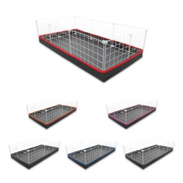 Imagem de Cercado Aramado Porquinho da Índia 60x120 Cm Branco com Bandeja Higiên