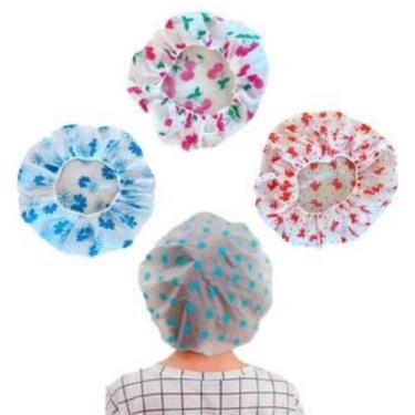 Imagem de Kit 05 Touca Fashion De Banho Plástica Impermeável sortidos estampas -