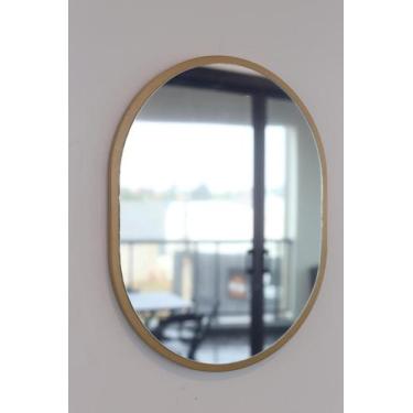 Imagem de Espelho Decorativo Oval Londres 50x40cm Diversas Cores Banheiro Quarto