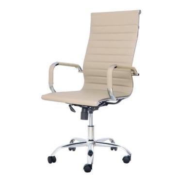 Imagem de Cadeira Escritório Stripes Presidente Pu Nude Base Giratória - Waw Des