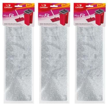 Imagem de Kit 3 Refil p/ Mop Flat Lava e Seca Fit Microfibra Condor 1653R