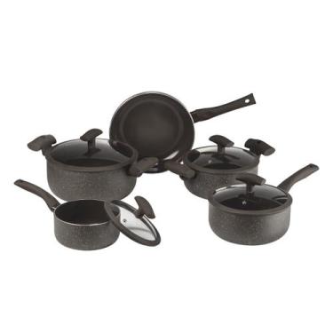 Imagem de Jogo de Panelas Soft Touch Hercules Antiaderente 5 Peças Marrom PA300-