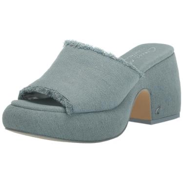 Imagem de Circus NY by Sam Edelman Sandália feminina de salto Isla, Franja azul glacial lavada, 36