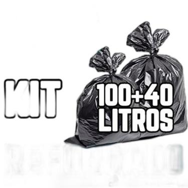 Imagem de Kit Saco De Lixo 100un 100l E 100un 40l Preto Reforçado - HIGIPACK