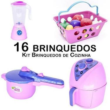 Imagem de Cozinha Infantil Eletro Panelinha Mercado Fruta Legume 16pç - Altimar