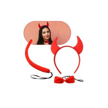 Imagem de Kit Diabinha Cosplay Festa Fantasia Halloween Carnaval - RPires, Verme