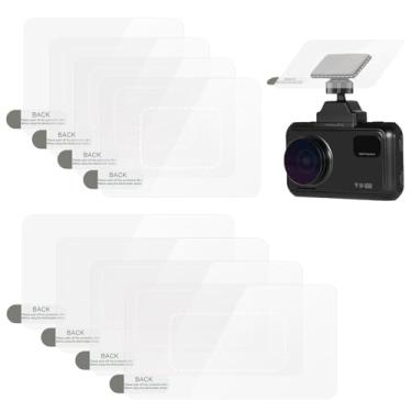 Imagem de Película eletrostática de para-brisa de 8 peças para câmera de painel, adesivos de janela estáticos refletivos de alta qualidade, películas adesivas estáticas transparentes para montagem da DashCam,