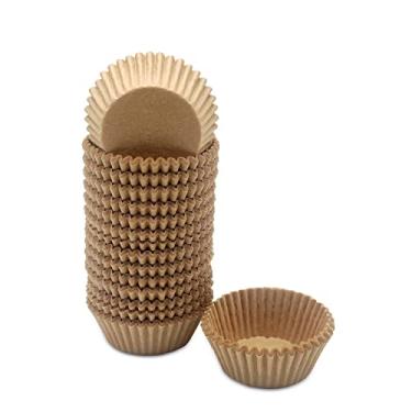 Imagem de Bakehope Mini forros de cupcake à prova de gordura, copos de papel premium para celebração de festas, (natural, 300 unidades)
