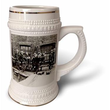 Imagem de 3dRose Caneca Vintage Brigade Edwardian Merryweather motor de bombeiros a vapor 1908-Stein, 510 g, 640 ml, branca