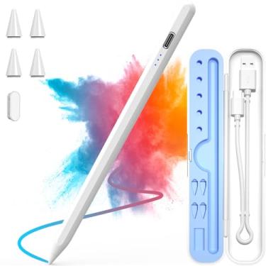 Imagem de Canetas Stylus para iPad 10ª geração com rejeição de palma, carregamento rápido para Apple Pencil 2ª geração, compatível com iPad Pro 11 polegadas/iPad Pro 12,9 polegadas 3-6/iPad Air 3-5/iPad