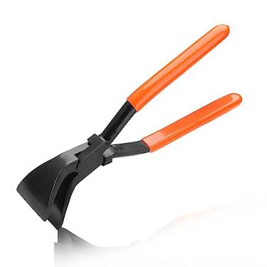 Imagem de LEONTOOL Ferramentas de metal para costura manual de 28 cm, garras de 45°, alicates de chapa metálica com alça de PVC, alicate de dobra de metal, ferramenta dobradora de metal para dobrar e achatar