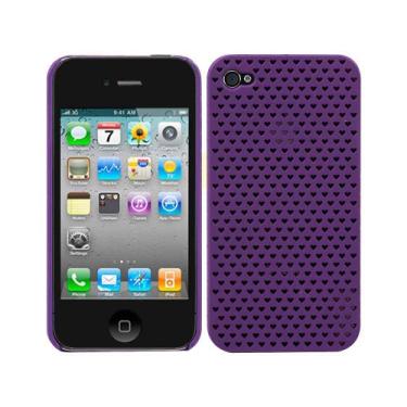 Imagem de Cellet Capa Proguard Mini Black Hearts para Apple iPhone 4 e 4S - Roxa