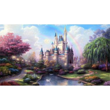 Imagem de Painel De Lona Castelo Arco Iris - 200x150cm - Fabrika de Festa