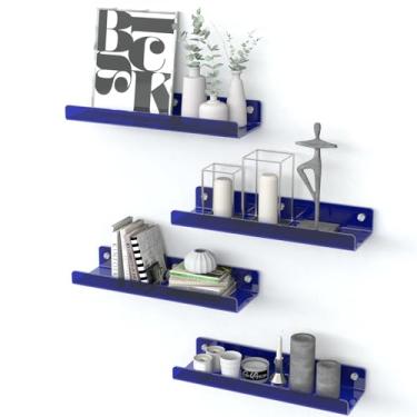 Imagem de Prateleiras de acrílico, pacote com 4 prateleiras flutuantes de 39,9 cm para parede, prateleiras de exibição Funko Pop Lego, estantes de livros infantis, prateleira suspensa para banheiro, quarto,