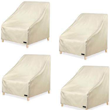 Imagem de NettyPro Capas para Cadeiras de Pátio para Móveis Ao Ar Livre, 4, Capa para Móveis de Pátio para Gramado Resistente À Prova D'Água, Assento Profundo, Capas para Cadeiras de Jantar, 30W X 33D X 34H", B