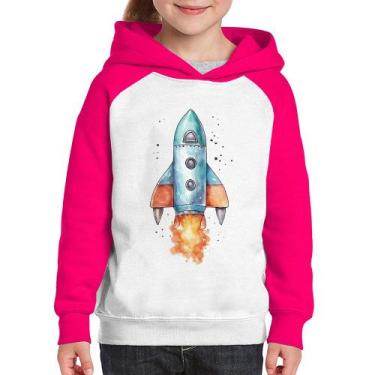 Imagem de Moletom Infantil Foguete - Foca na Moda, Branco, Rosa, 6