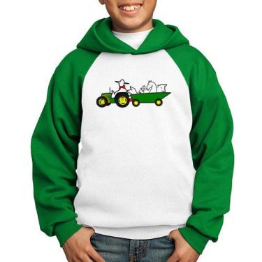 Imagem de Moletom Infantil Fazendeiro - Foca na Moda, Branco, Verde, 8
