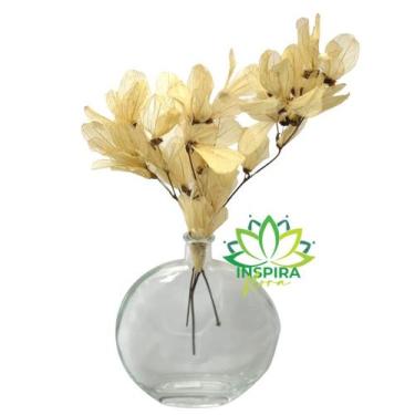 Imagem de Arranjo Floral Garrafa De Vidro Redonda C Magnólia No Galho - Inspira 