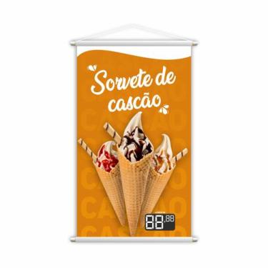 Imagem de Banner Sorvete de Cascão Sorveteria Preço Lona Grande - PlimShop