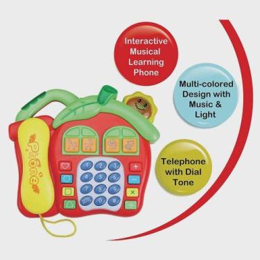 Imagem de Brinquedo Telefone Infantil Musical Com Luz Som De Animais. - toys kin