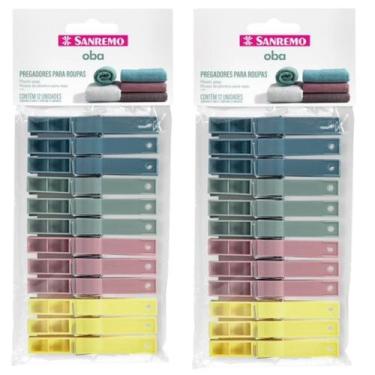 Imagem de Kit 24 Prendedores Para Roupas Pregadores Plástico Sanremo, Oba