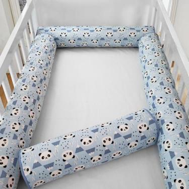 Imagem de Kit Berço Americano 4 Rolos Rolinho Panda Azul - Loja Baby