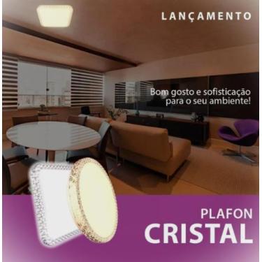 Imagem de Plafon efeito Cristal multicolor 24w1A - Atc, redondo 39x39