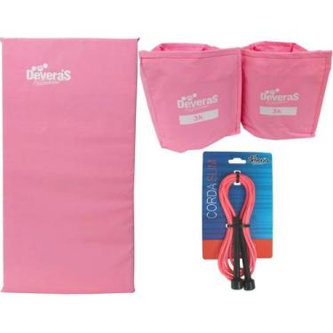 Imagem de Kit caneleira peso 3 kg tornozeleira peso + corda de pular para exercí