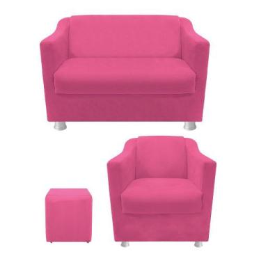 Imagem de kit Poltrona, Namoradeira Babel e Puff Dado Sala de Espera Recepção Co