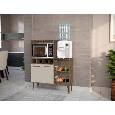 Imagem de Fruteira Balcão NU Estilo Retrô Com Espaço Para Forno Cor Canela / Off