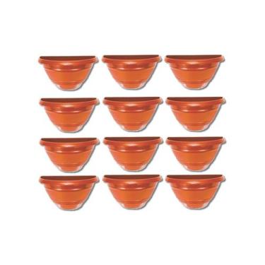 Imagem de Kit Vasos Meia Lua Kit Vasos 12 Pçs Cerâmico De Casa Jardim - Mdf Stor