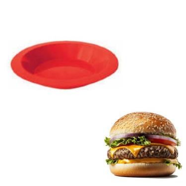 Imagem de Prato Fundo 600ml Jantar Plástico Malta 21,5cm Vermelho