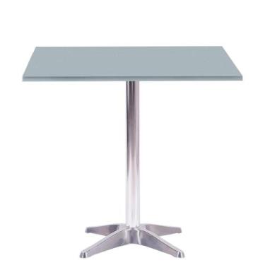 Imagem de Mesa Delta em Alumínio 75 cm (Alt) Base em X Tampo MDP Quadrado 80 cm 