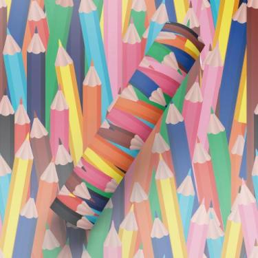 Imagem de Papel de Parede Adesivo Tema Lápis De Cor Coloridos Quarto - BAZAR DOS