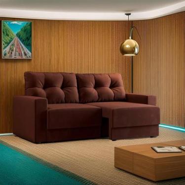 Imagem de Sofá 2 Lugares Retrátil Leonor Suede Marrom 140 cm - Mobly
