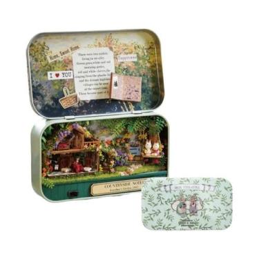 Imagem de Caixa de Madeira Nostálgica para Casa de Boneca - Miniatura de Teatro,